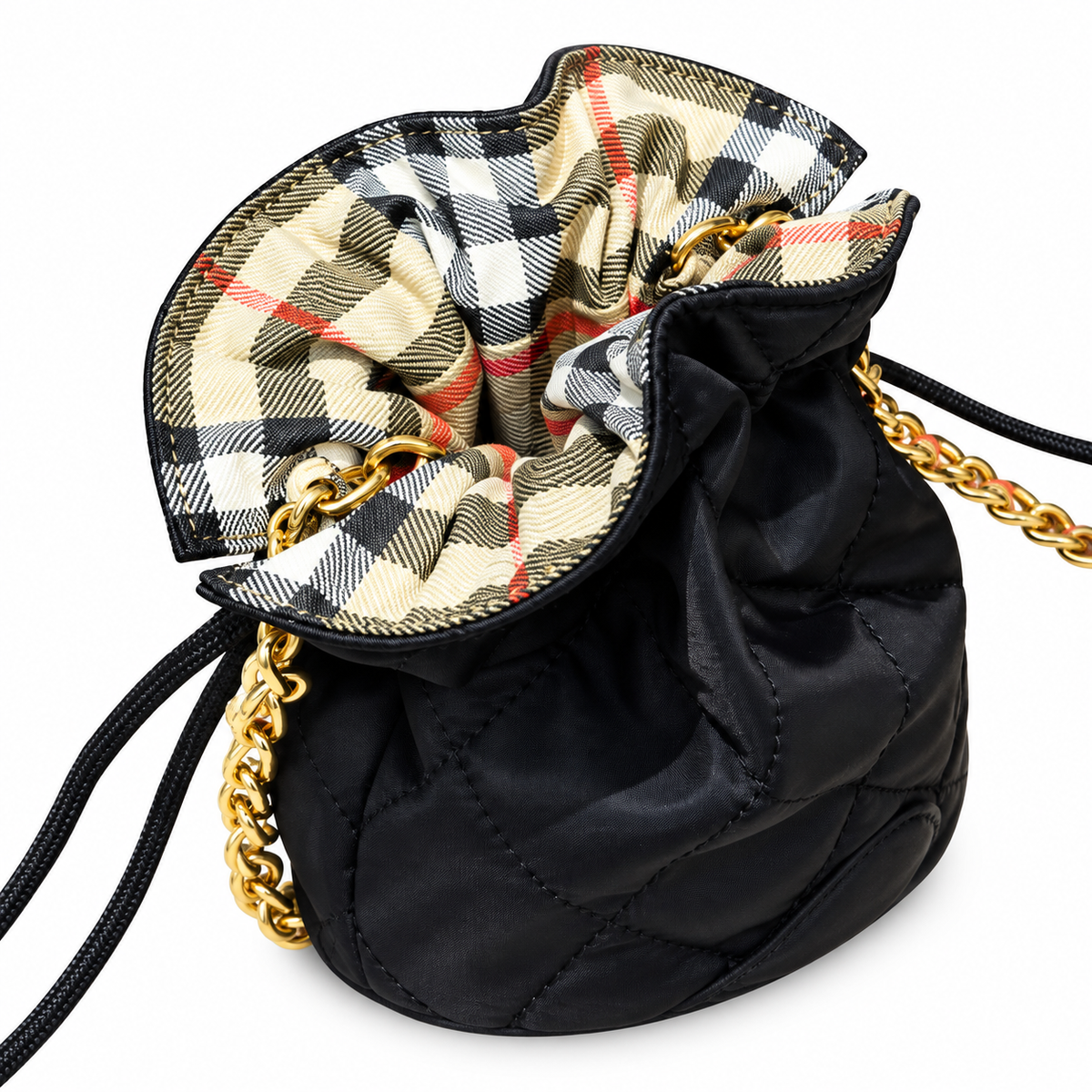 Burberry Midnight Quilted Mini Bucket Bag
