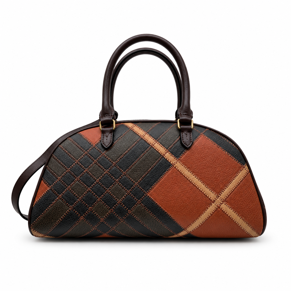 Burberry Autumn Check Equestrian Bowling Bag