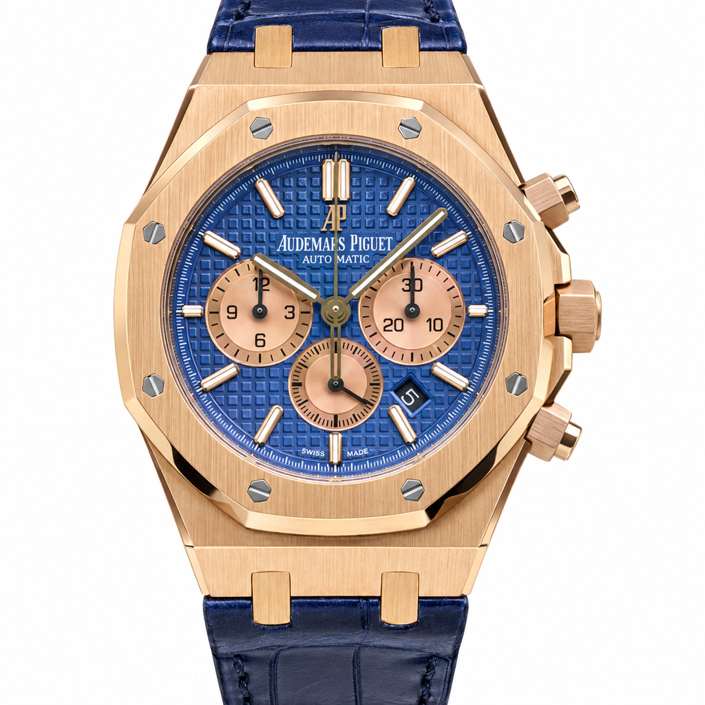 Audemars Piguet Royal Oak Chronograph Rose Gold Blue Dial