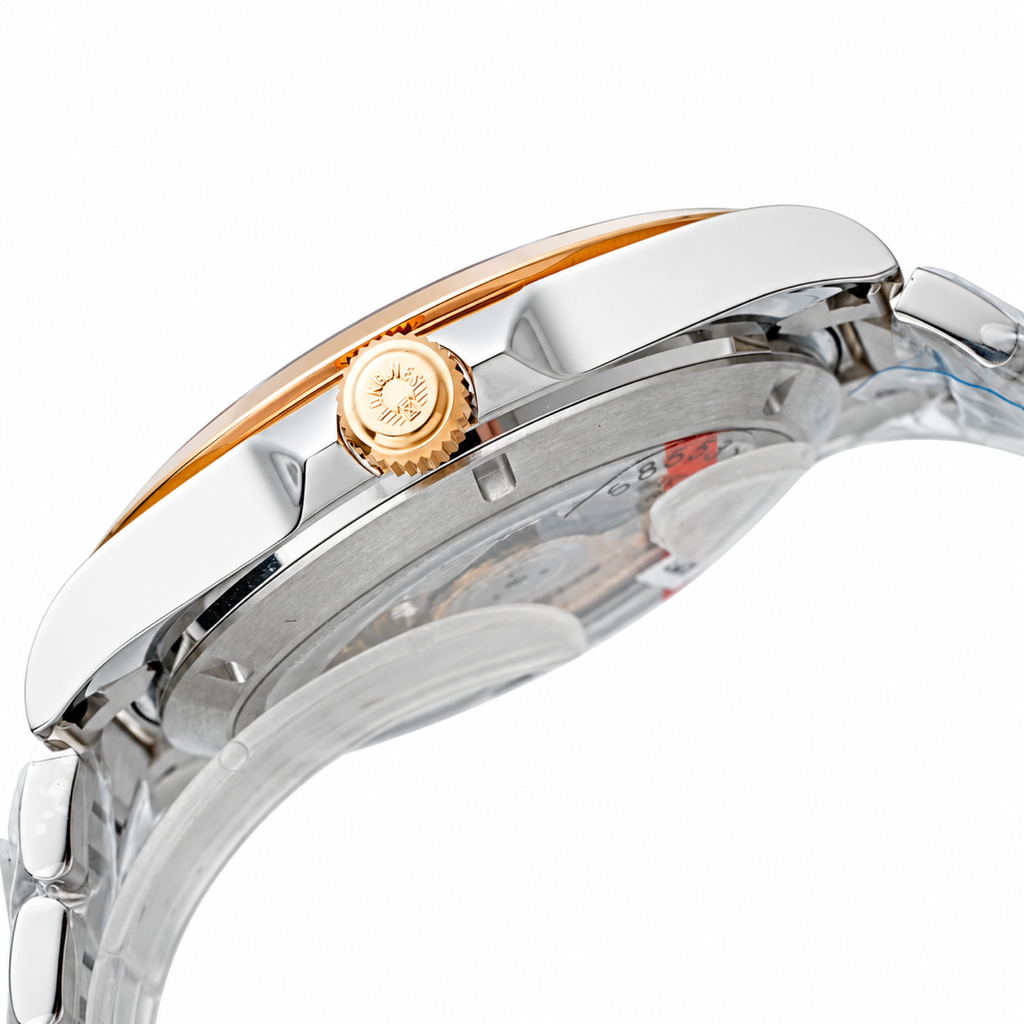 Longines Conquest Automatic Black Dial Rose Gold Bezel Two-Tone