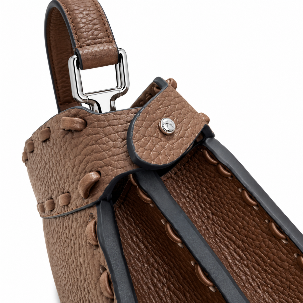 Fendi FF Logo Leather Mini Crossbody Bag 20cm