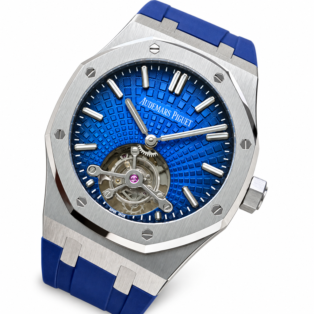 Audemars Piguet Royal Oak Tourbillon Steel Blue Dial Rubber