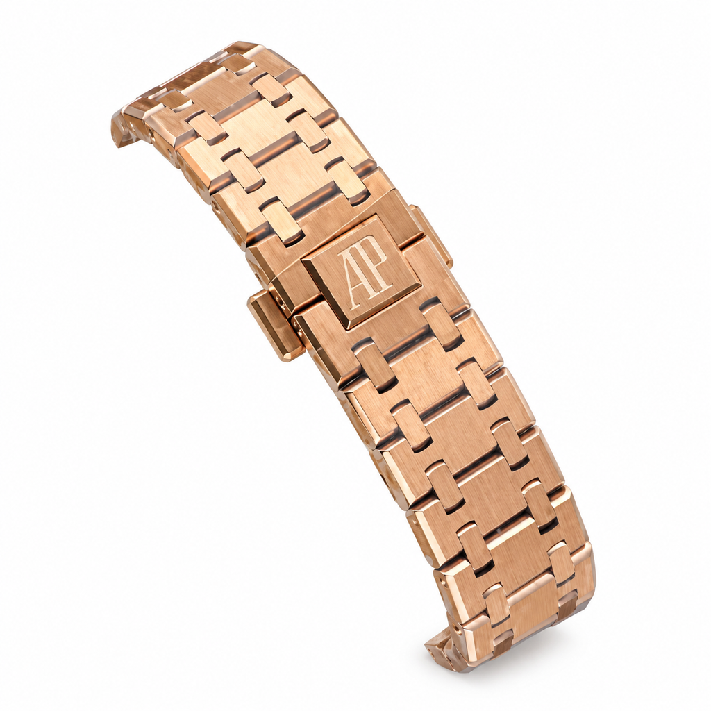 Audemars Piguet Royal Oak Automatic Rose Gold Diamond Bezel White Dial