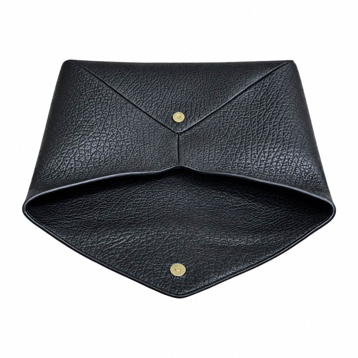 YSL Saint Laurent Cassandre Large Envelope Pouch in Black Grained Leather