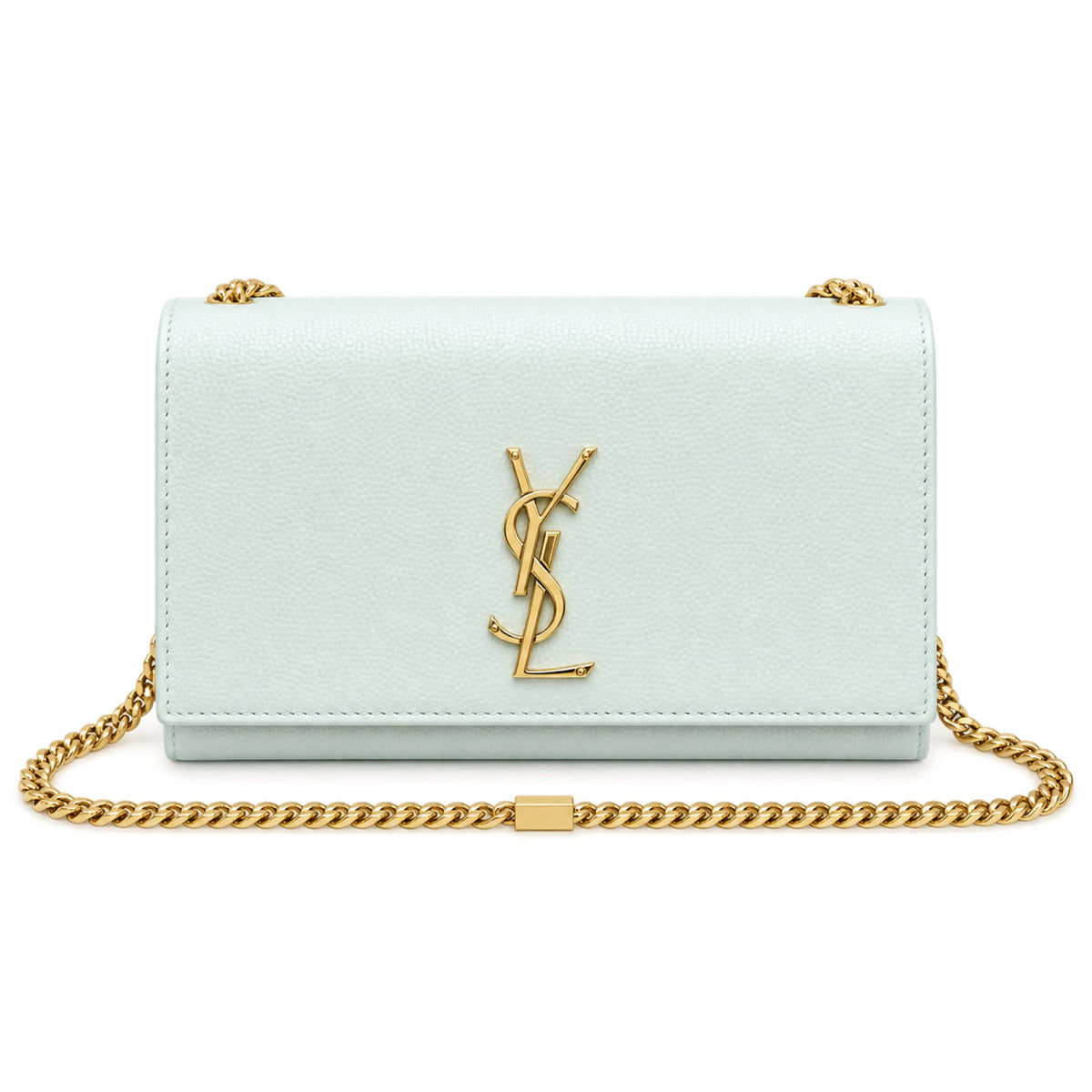 Saint Laurent YSL Kate Chain Bag – Ice Blue Leather