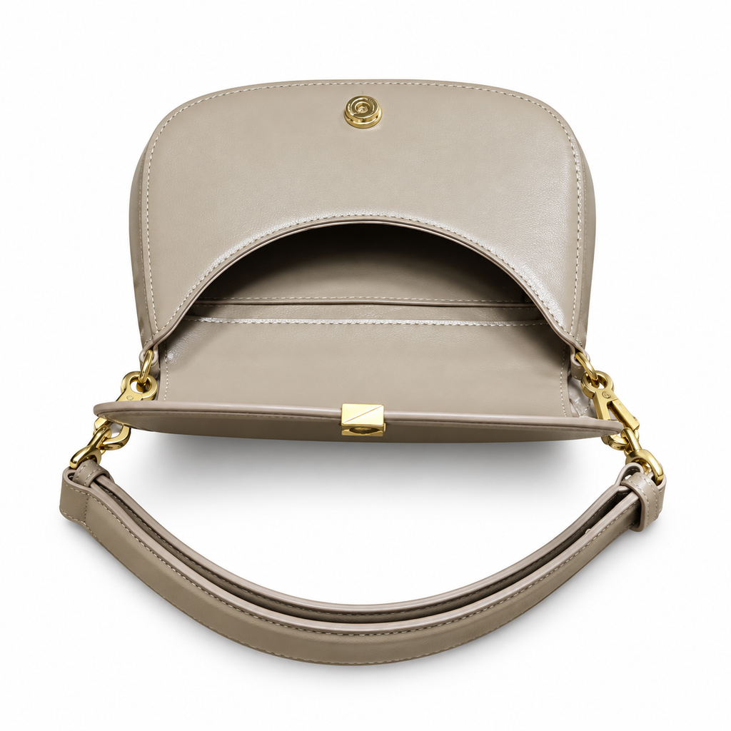Saint Laurent Voltaire Shoulder Bag in Dark Beige