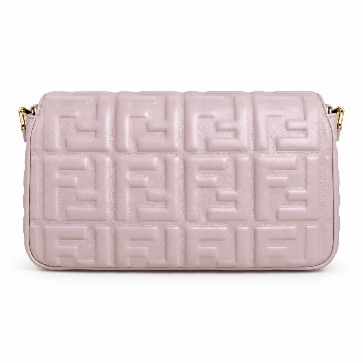 Fendi FF Elongated Shoulder Bag – Jacquard Canvas & Leather Trim, Flap Closure, 27cm