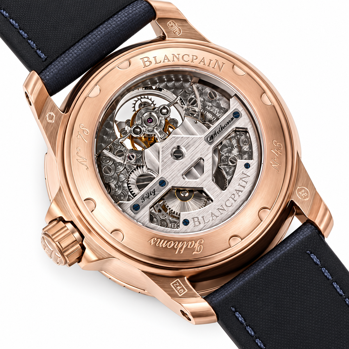 Blancpain Fifty Fathoms Tourbillon Rose Gold Blue Dial Watch