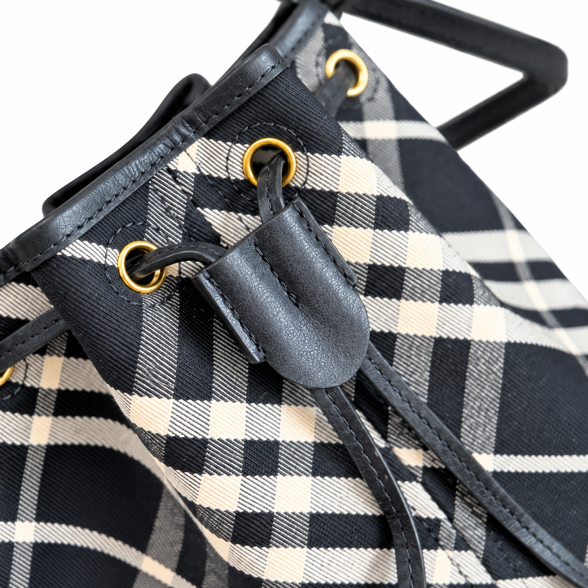 Burberry Heritage Check Drawstring Bucket Bag