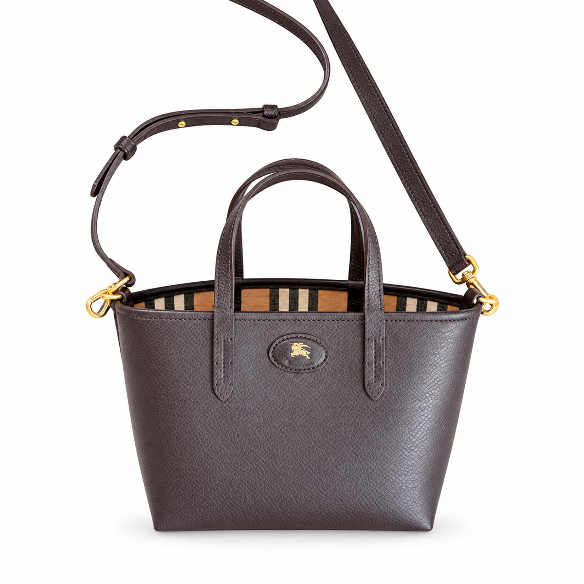 Burberry Heritage Check Compact Top Handle Tote