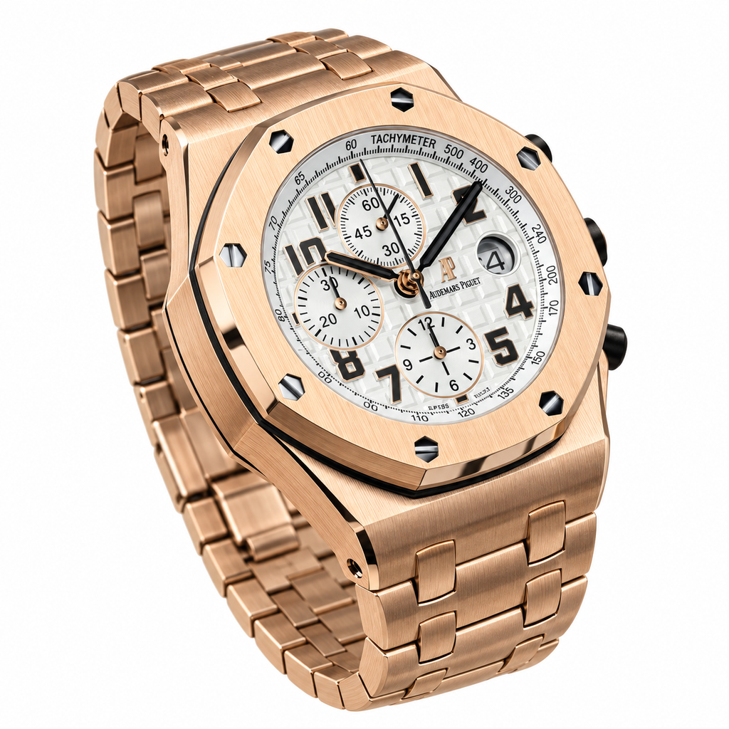 Audemars Piguet Royal Oak Offshore Chronograph Rose Gold White Dial