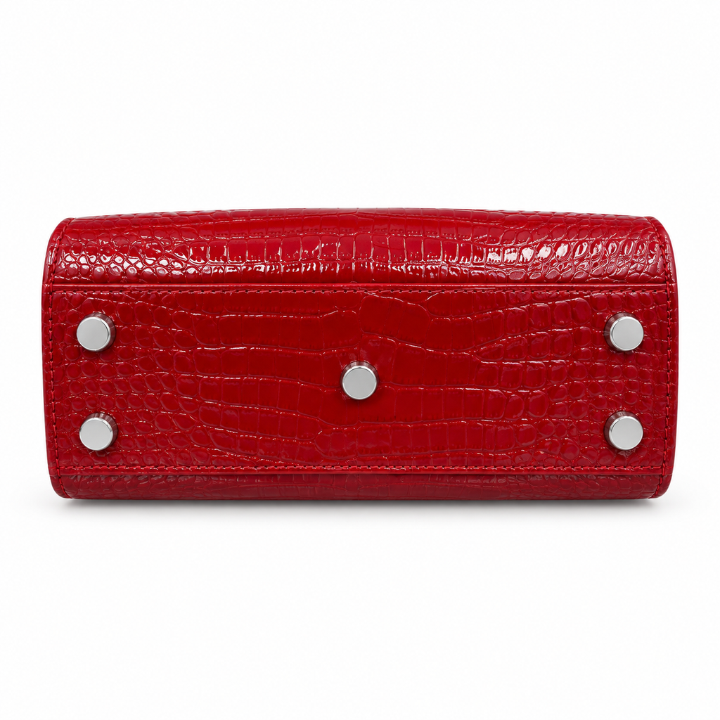 Saint Laurent Sac de Jour Bag – Red Croc Embossed