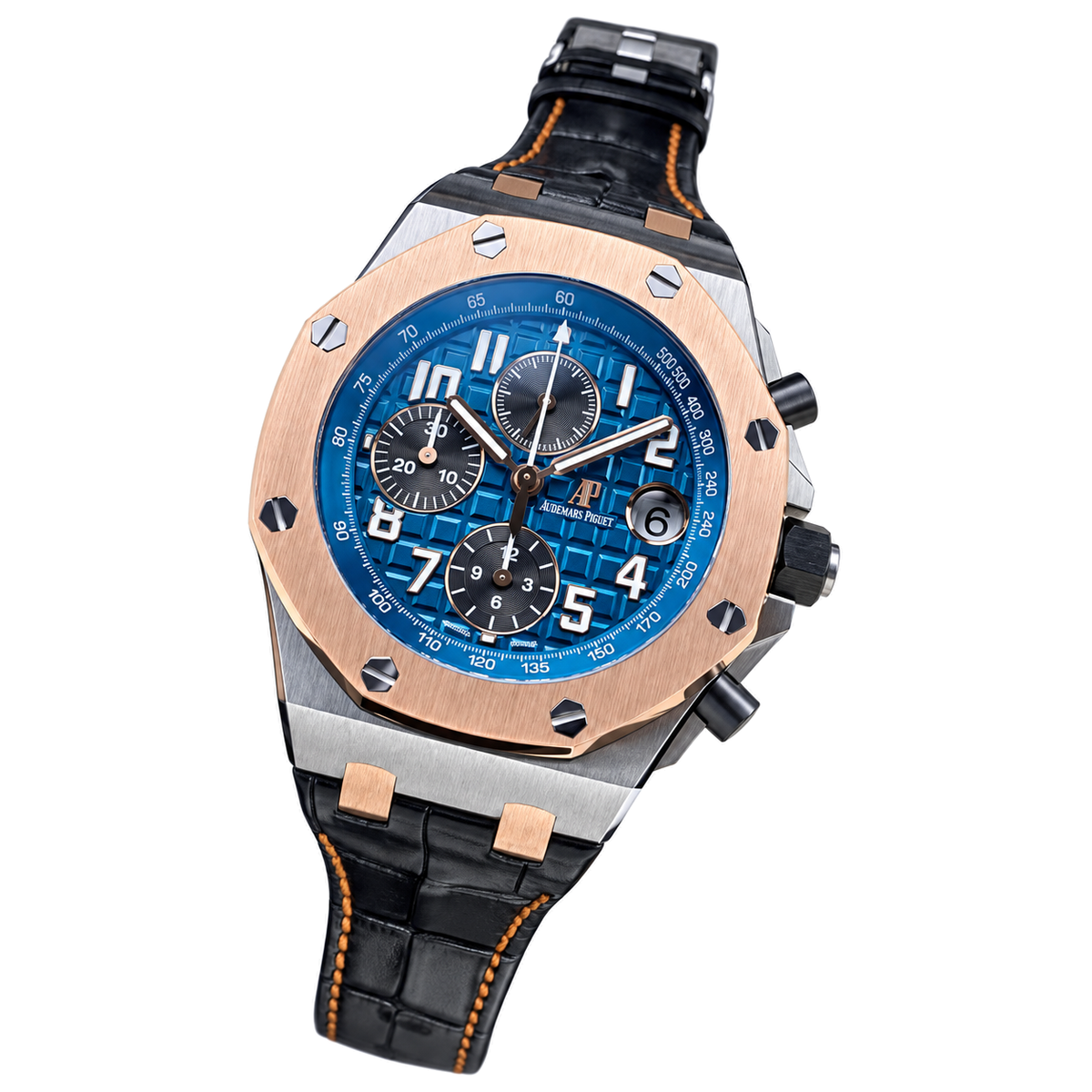 Audemars Piguet Royal Oak Offshore Blue Dial Rose Gold Steel Chrono