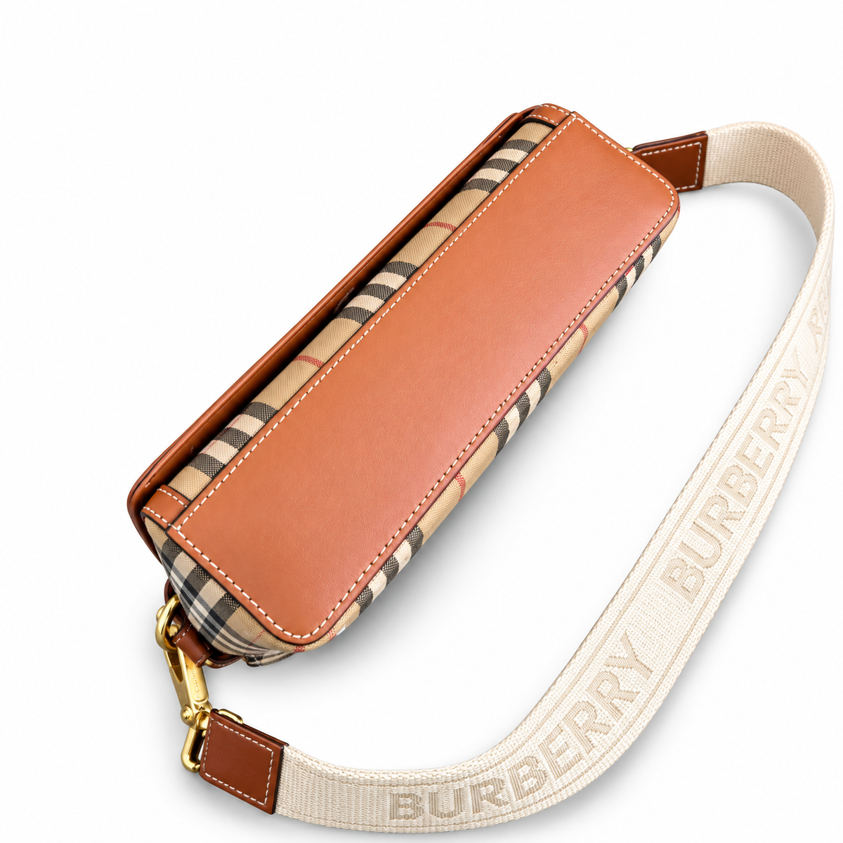 Burberry Heritage Check Tan-Trim Shoulder Bag
