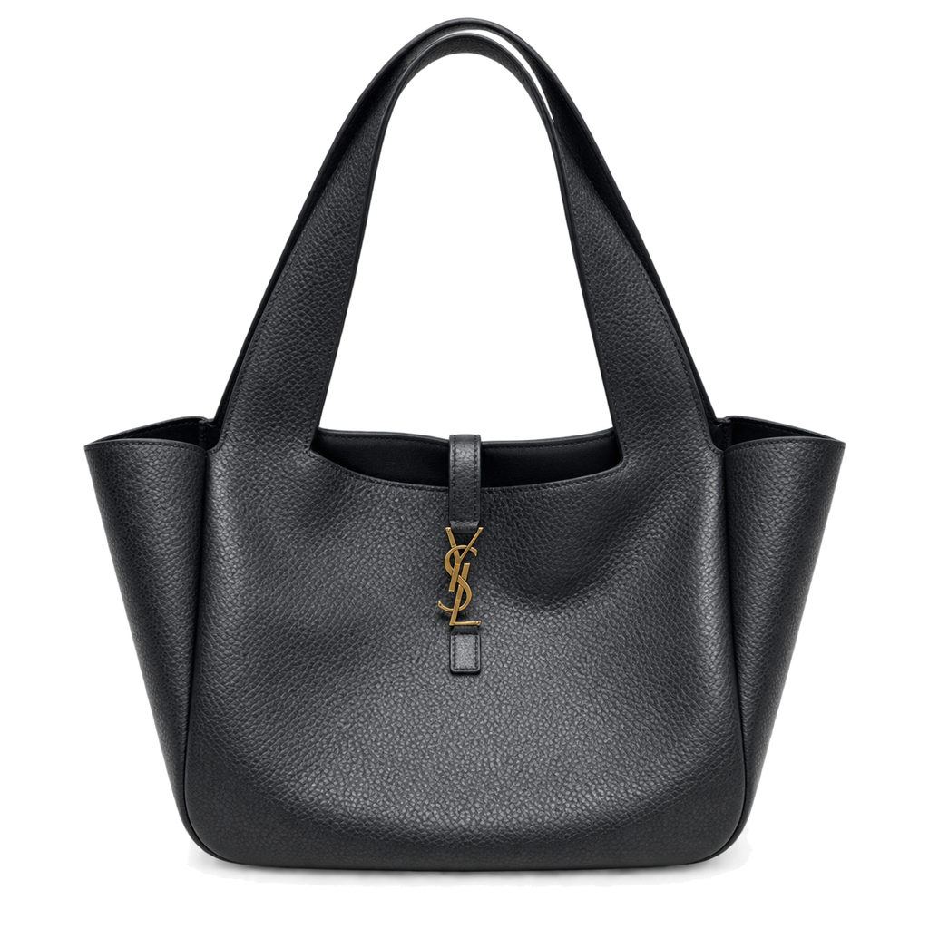 Saint Laurent YSL Bea Tote Bag – Black Grained Leather