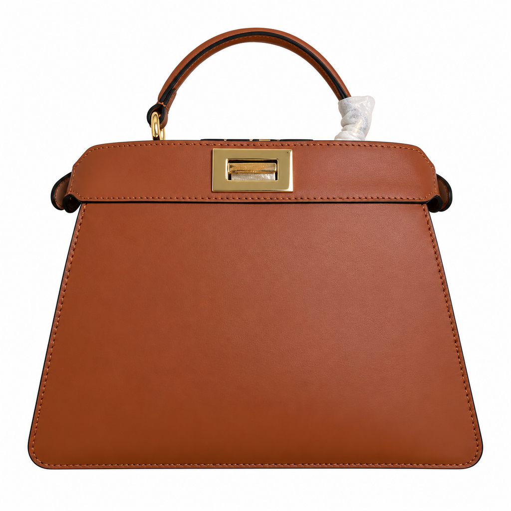 Fendi Origami Mini Bag – Cognac Calfskin Geometric Crossbody